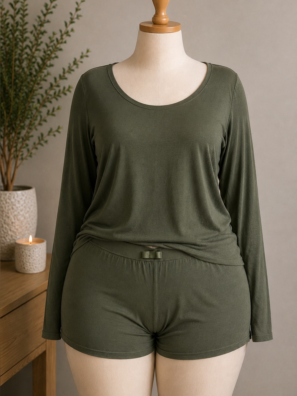 Victoria’s Secret Soft Green Long Sleeve Pajama Set XXL